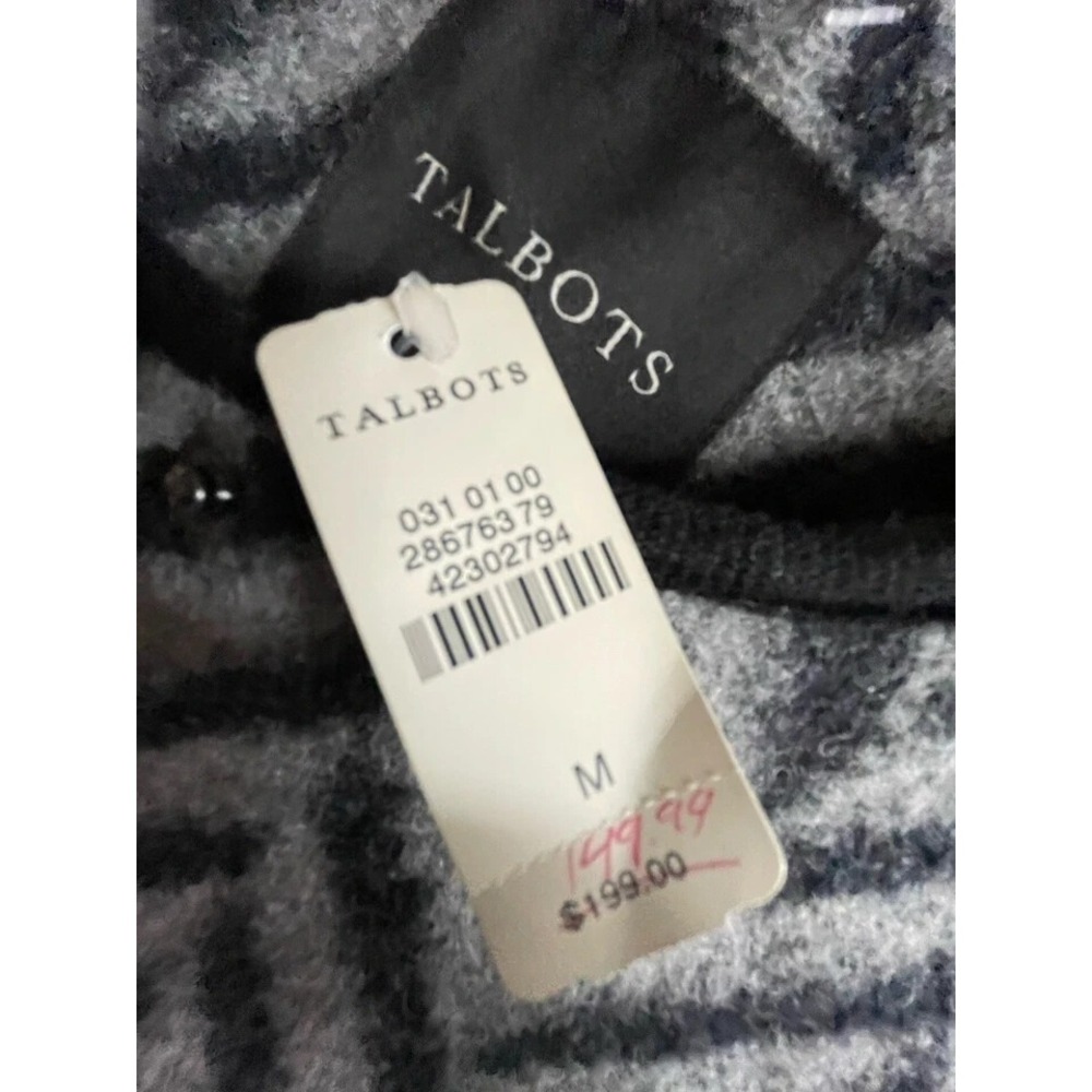 Talbots Women's Herringbone Wool Coat Full Zip Snap Front Medium NWT - Picture 3 of 11
